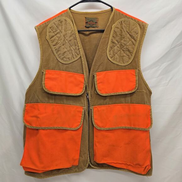 SafTbak Other - Vintage SafTBak Hunting Vest Blaze Orange Canvas Game Pockets USA